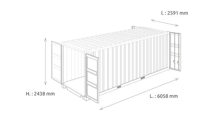 CONTAINER DOUBLE DOOR 20 PIEDS – Image 2