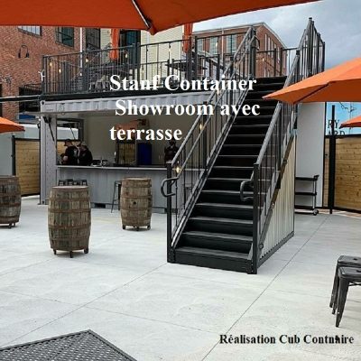 stand showroom avec terrasse